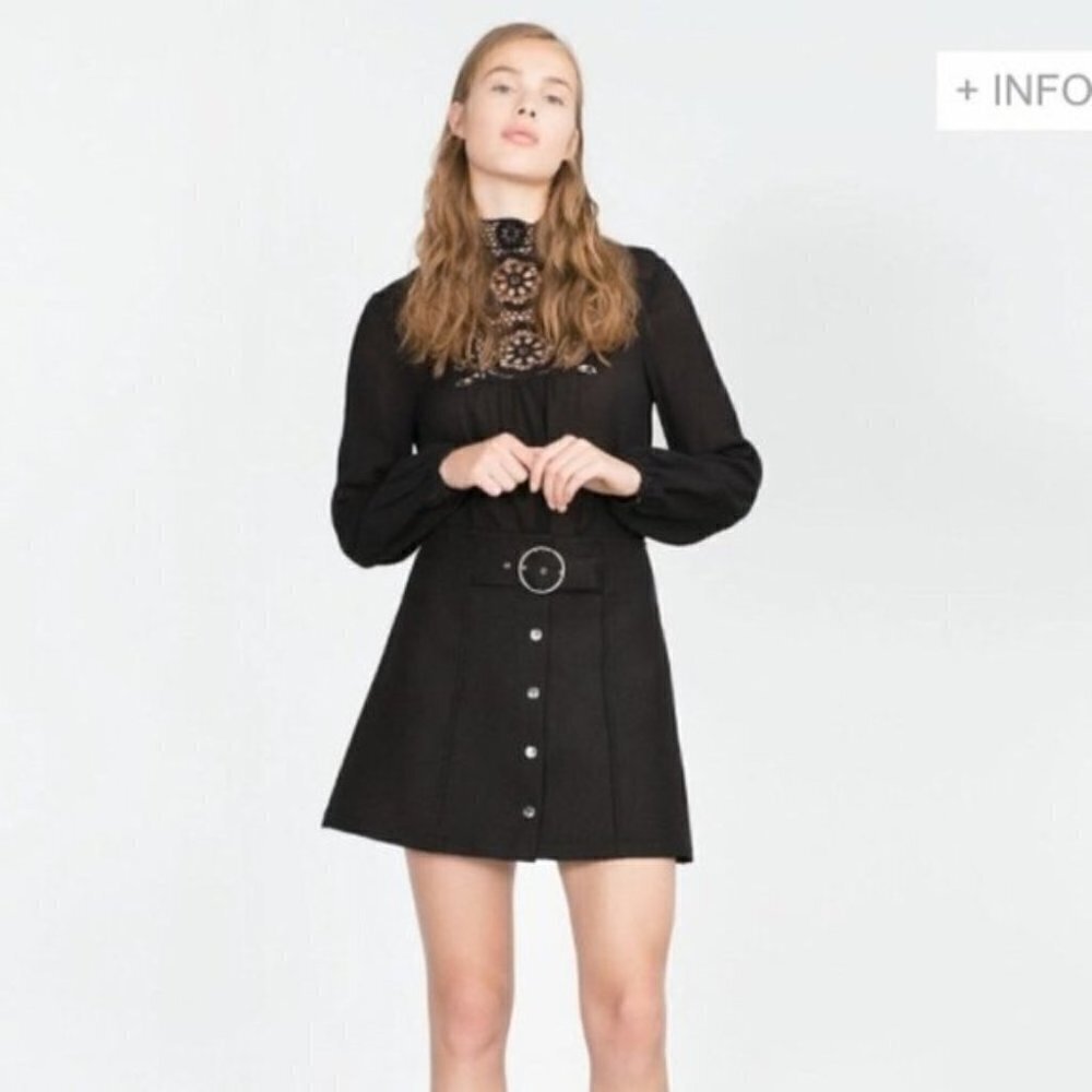 Zara | A-Line Button Down Mini Skirt